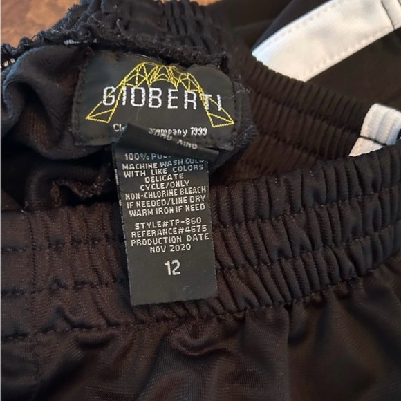 Boys Black and White Striped Track Pants - Picture 5 of 5